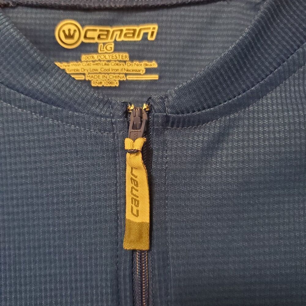 Canari Cycling Jersey Men's Size L Blue Short Sleeve 3 Back Pockets 1/2 Zip - Picture 4 of 12